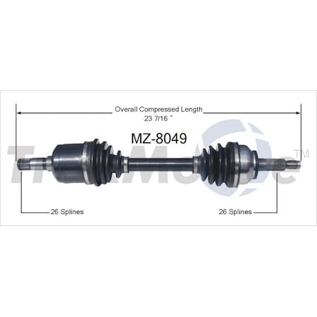 Surtrack Axle Cv Axle Shaft, Mz-8049 MZ-8049